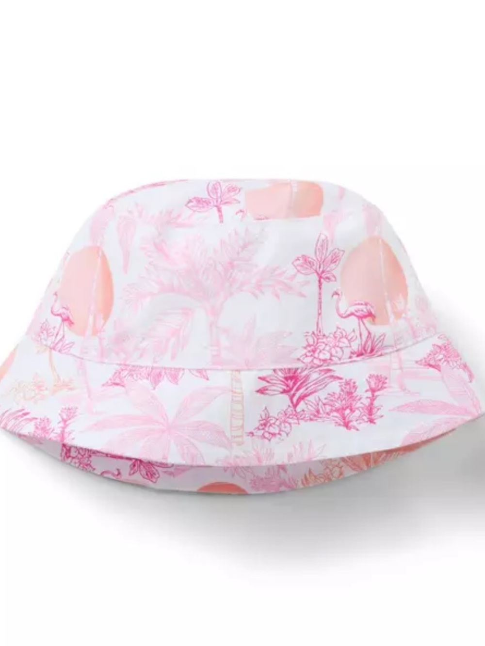 Janie and Jack Pink Toile Bucket Hat for Kids size 6-8